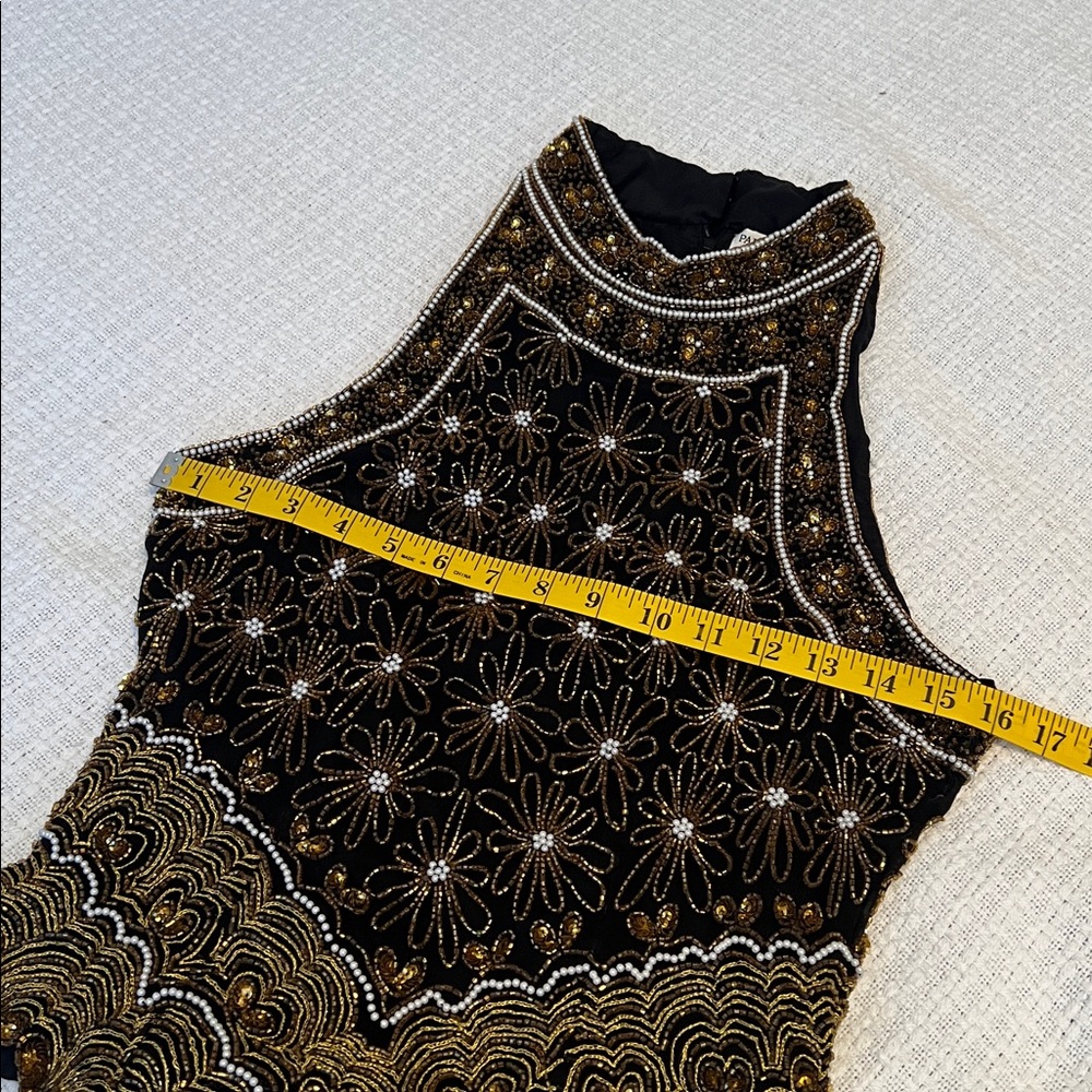 Papell Boutique Silk Embellished Black Sleeveless Halter Neck Top Size Large - Picture 14 of 16